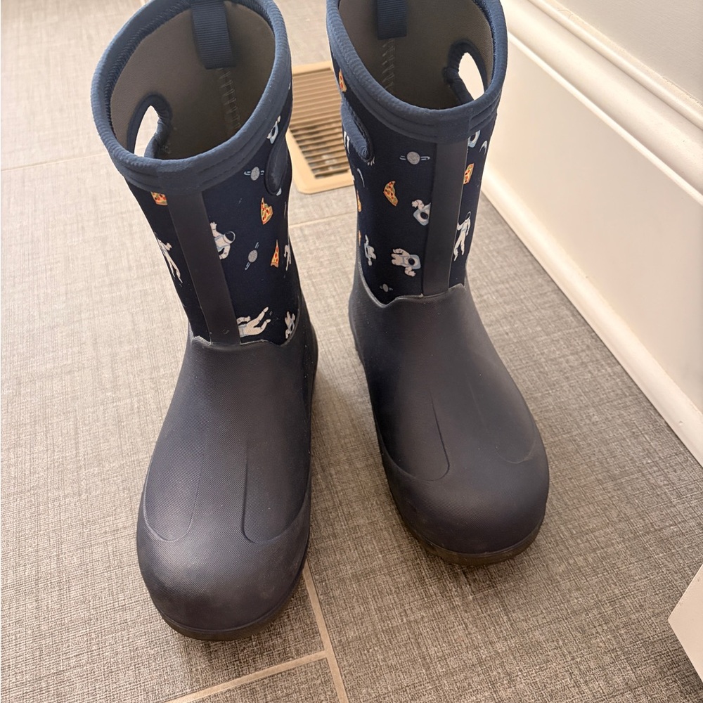 Bogs Navy Space Print Kids Waterproof Boots